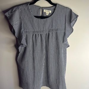 Blue and white blouse